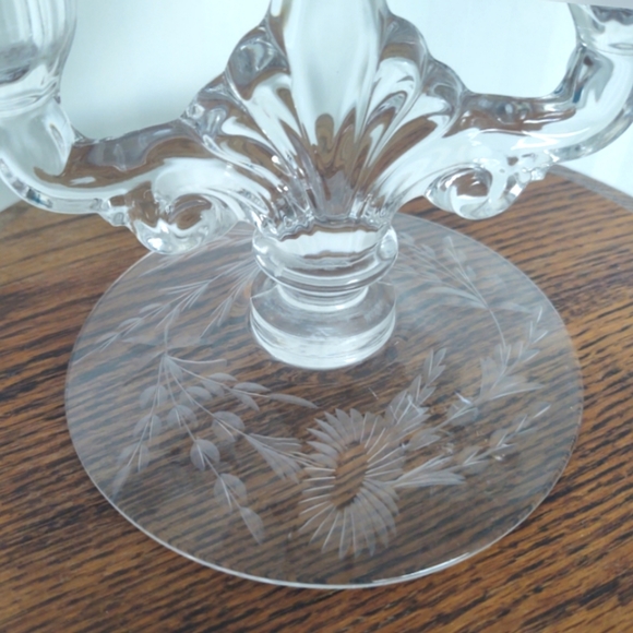 Double Light glass candle stick holder by Heisey - Picture 3 of 5